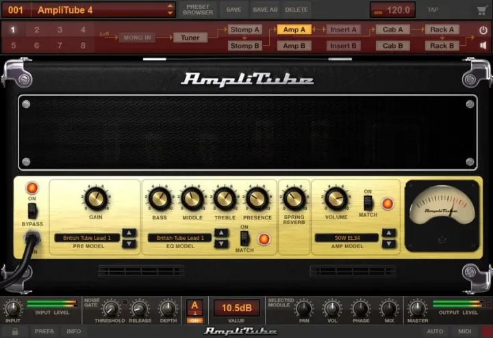 AmpliTube 5 CS plugin interface