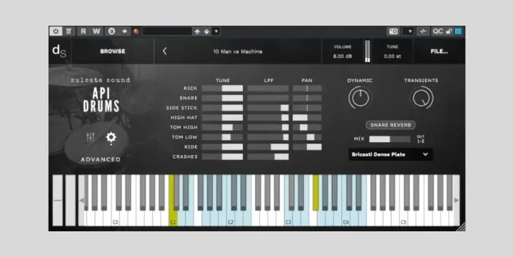 API Drums plugin interface