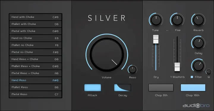 Audiobro SILVER plugin interface