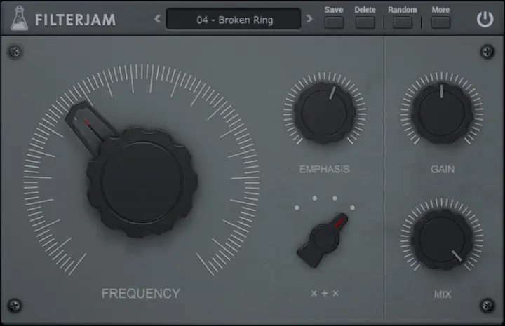 Audiothing Filterjam plugin interface