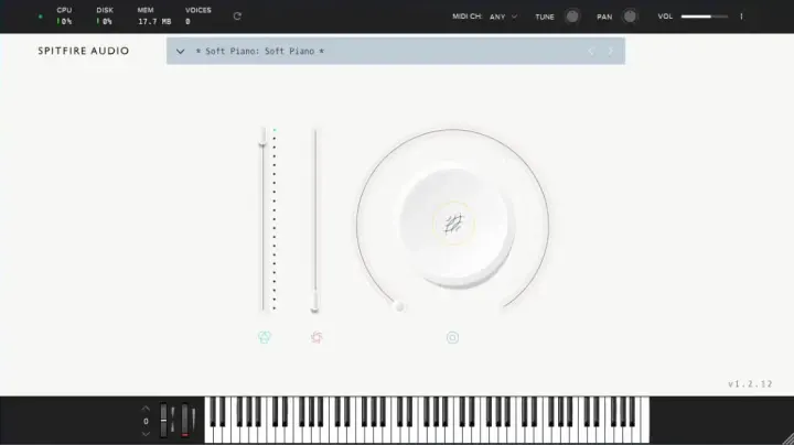 LABS Soft Piano plugin interface