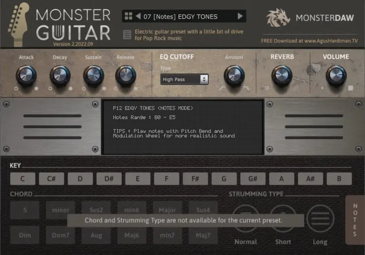 MonsterDAW Monster Guitar plugin interface