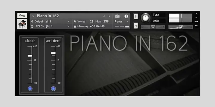 Piano in 162 plugin interface