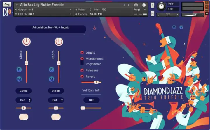 Strezov Diamond Jazz Trio plugin interface