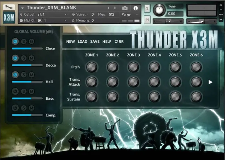 Strezov Thunder X3M Taiko Freebie plugin interface