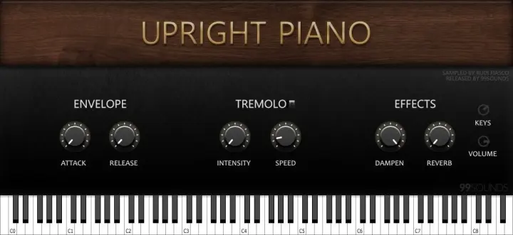 Upright Piano plugin interface