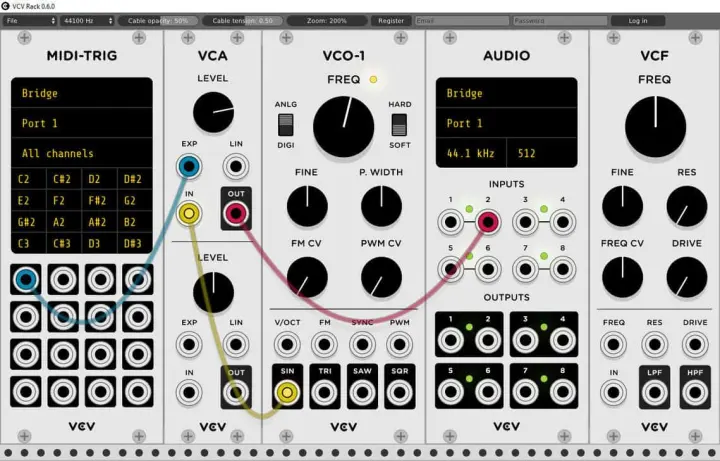 VCV Rack plugin interface
